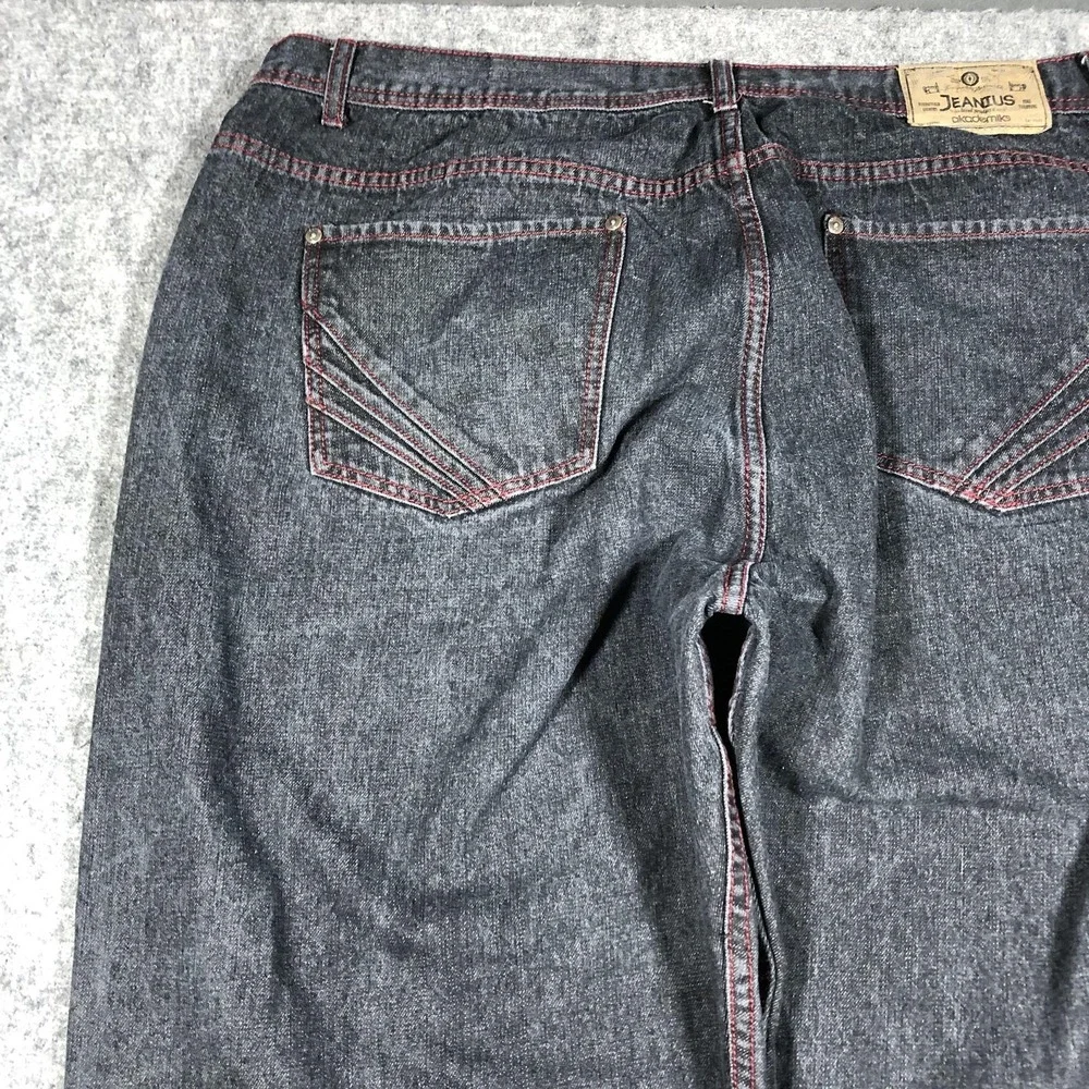 Vintage Akademiks Jeanius Jeans Mens 50x32 Gray Relaxed Wide Leg Denim Big Tall